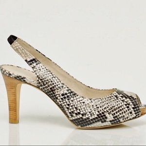 Slingback Pump in Snakeskin Black & White Print NWT